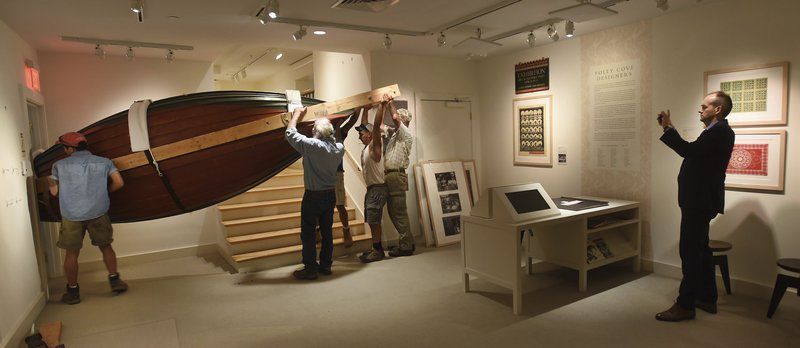 Museum installs 'peapod' boat for upcoming Winslow Homer show